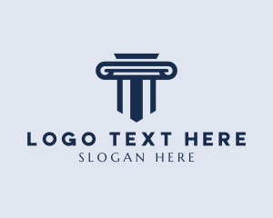 Courthouse - Institution Judiciary Pillar logo design