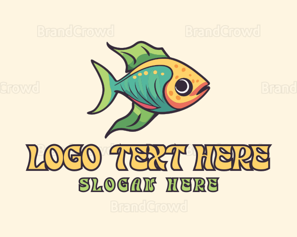 Colorful Tropical Goldfish Logo