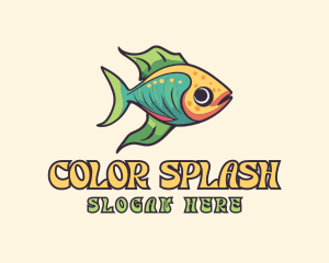 Colorful Tropical Goldfish logo design