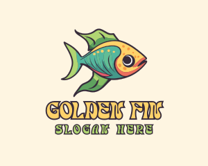 Goldfish - Colorful Tropical Goldfish logo design