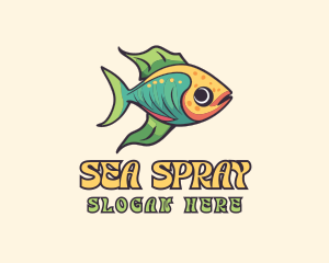 Colorful Tropical Goldfish logo design