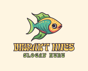 Colorful Tropical Goldfish logo design