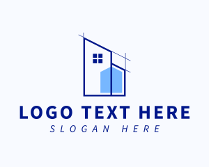 Blueprint - Home Structure Building logo design