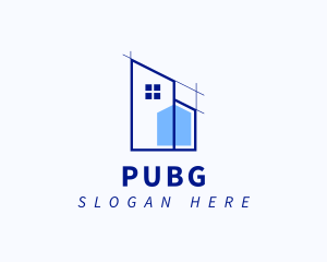 Blueprint - Home Structure Building logo design