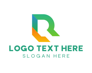 Modern Business Letter R  logo design