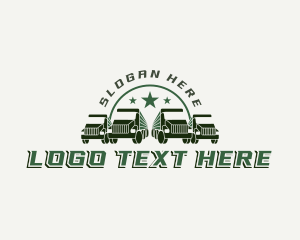 Towing - Military Cargo Truck logo design