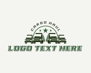 Military Cargo Truck logo design