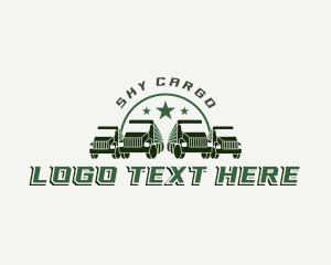 Military Cargo Truck logo design