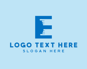Touch - Finger Touch Letter E logo design