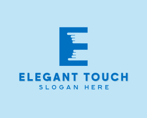 Finger Touch Letter E  logo design