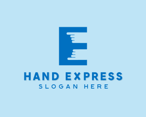 Sign Language - Finger Touch Letter E logo design