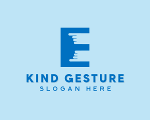 Gesture - Finger Touch Letter E logo design