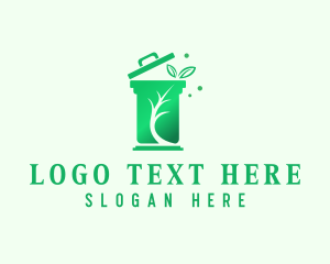 Recycling Bin - Eco Garbage Disposal logo design