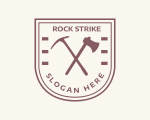 Pickaxe - Axe Pickaxe Tool logo design