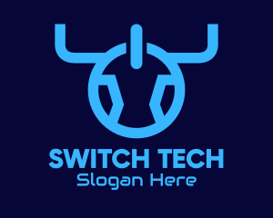 Switch - Blue Bull Power Switch logo design