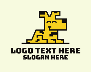 Virtual - Happy Pixel Dog logo design