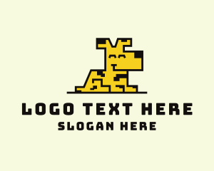 Character - Happy Pixel Dog logo design
