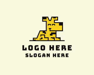Gamer - Happy Pixel Dog logo design