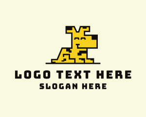 Virtual - Happy Pixel Dog logo design