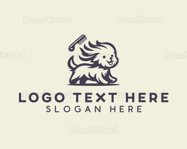 Comb Dog Grooming Logo