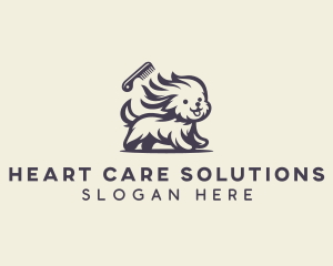 Comb Dog Grooming logo design