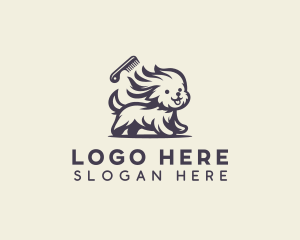 Dog - Comb Dog Grooming logo design