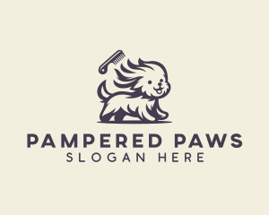 Grooming - Comb Dog Grooming logo design