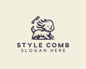 Comb Dog Grooming logo design