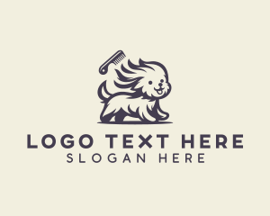 Pet Grooming - Comb Dog Grooming logo design