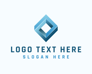 Futuristic - Tech Loop Innovation Cube logo design