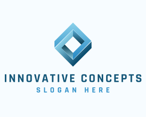 Tech Loop Innovation Cube logo design