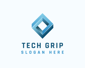 Tech Loop Innovation Cube logo design