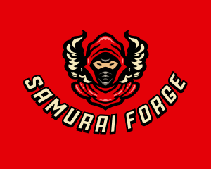 Smoking Ninja Samurai logo design