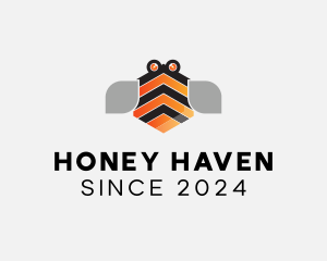 Beehive - Cube Honey Bee logo design