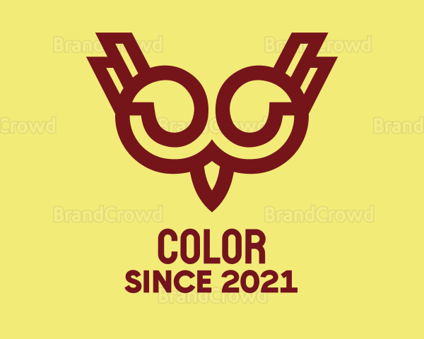 Maroon Owl Bird Logo