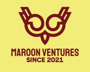 Maroon - Maroon Owl Bird logo design