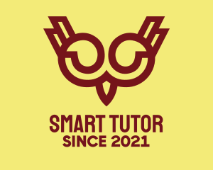 Tutor - Maroon Owl Bird logo design