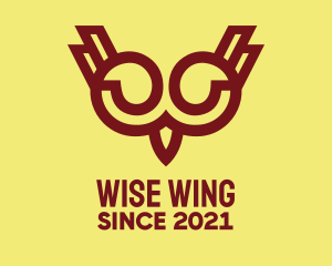 Maroon Owl Bird logo design