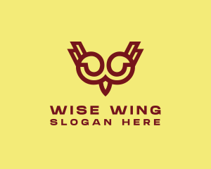 Maroon Owl Bird logo design