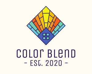 Colorful Stained Glass House logo design