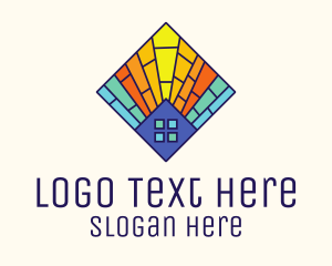 Colorful Stained Glass House Logo