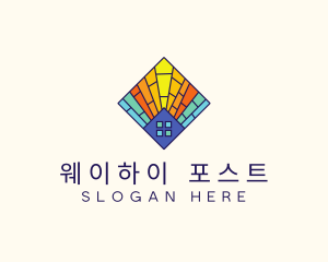 Colorful Stained Glass Home logo design