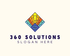 Colorful Stained Glass Home logo design