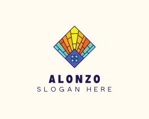 Colorful Stained Glass Home logo design