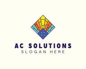 Colorful Stained Glass Home logo design