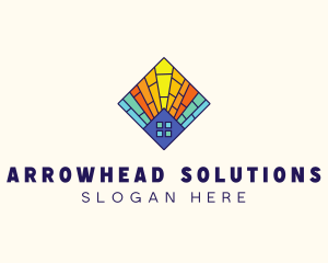 Colorful Stained Glass Home logo design