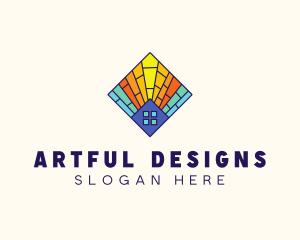 Colorful Stained Glass Home logo design