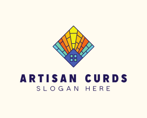 Colorful Stained Glass Home logo design