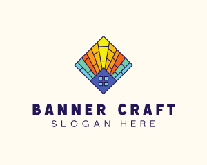 Colorful Stained Glass Home logo design