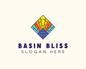 Colorful Stained Glass Home logo design